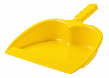 Durable plastic dustpans with flexible sweeping edge and ergonomic grip handle